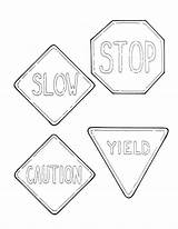 Coloring Road Signs Pages Traffic Sign Printable Stop Sheets School Crossing Keep Drawing Sheet Railroad Kids Winding Light Print Color sketch template