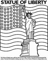 Coloring Liberty Statue Sheet Flag Usa Popular Pages sketch template