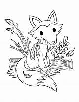 Coloring Fox Fall Pages Printable Museprintables sketch template