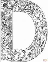Coloring Letter Pages Letters Adult Alphabet Printable Animals Animal Color Supercoloring Print English Sheets Sheet Adults Kids Book Drawing Popular sketch template