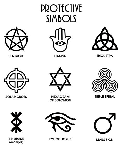conjunto de sinais de protecao antigos design de tatuagem simbolica  significado modelo de