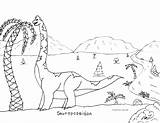 Sauroposeidon Cycad Feeding Brachiosaur sketch template