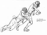 Football Tackling Dolphins Packers Helmets sketch template