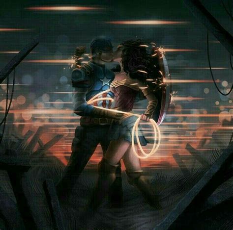 《captain America And Wonder Woman》 Marvel Superhero