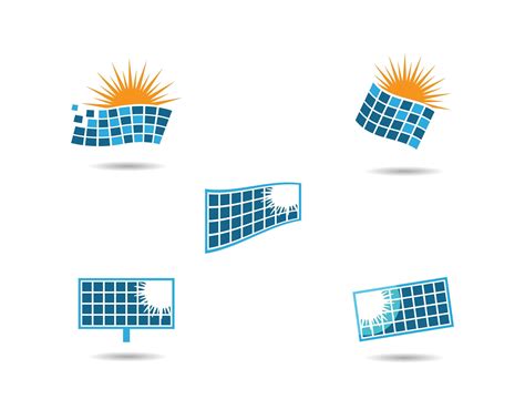 solar panel logo set  vector art  vecteezy