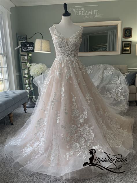 Blush Wedding Dress With Bling Alternative Wedding Dress Brides