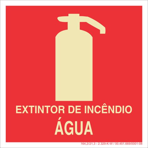 Placa Extintor De Incêndio água E5 Placasonline