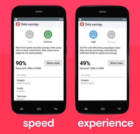opera mini  android updated   compression modes