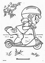 Trotinette Winnie Scooter Freestyle Ourson Coloriages Colorear Pooh Darby Push Transport Transporte sketch template
