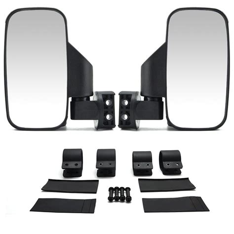 set of 2 utv side view mirror for 1 5 2 roll cage tempered glass