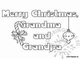 Christmas Merry Grandpa Grandma Text Coloring sketch template