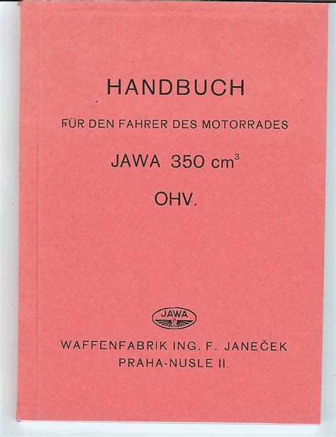 handbuch fuer den fahrer jawa  ohv deutsch