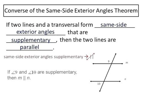 awesome  side exterior angles converse theorem  review