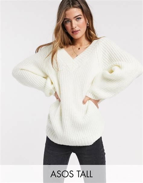asos design tall  neck fluffy oversized sweater asos