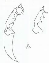 Knife Karambit Messer Butterfly Go Kunai Instructables Faca Facas Cuchillos Molde Ler Szkic Blades Knive sketch template