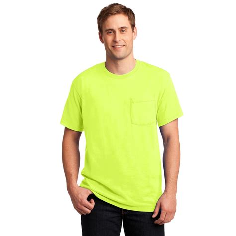 jerzees mp heavyweight blend  shirt  pocket safety green
