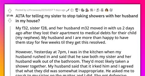 Woman Tells Her Sister And Her Brother In Law To Stop Taking Showers