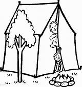 Camping Coloring Pages Printable Kids Tent sketch template