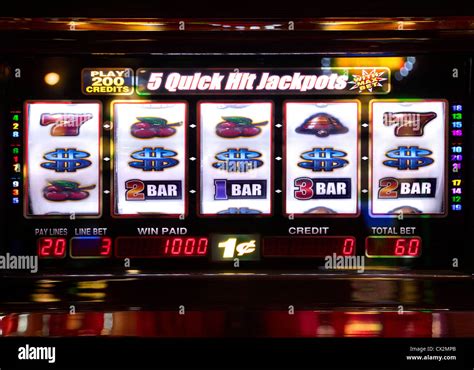 slot machine front view displaying  jackpot stock photo alamy