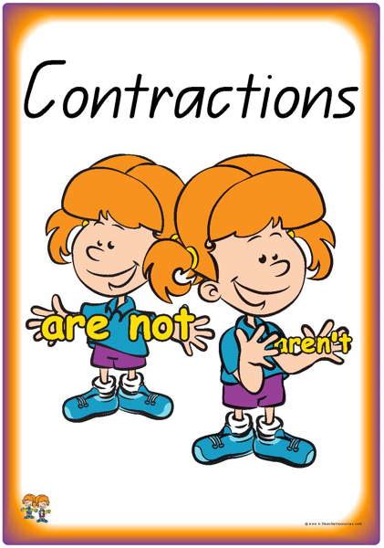 teaching contractions word cards