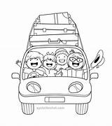 Coloring Family Pages Trip Kids Car Print Printable sketch template