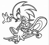 Sonic Skateboarding Coloring Pages Printable Categories Drawing sketch template
