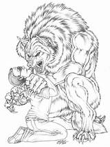 Werewolf Werwolf Scary Malvorlagen Dibujos Draws Lobo sketch template