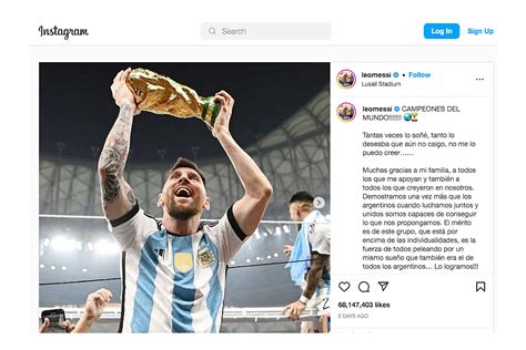 Messi’s World Cup Post Beats Egg To Become Most Liked On Instagram