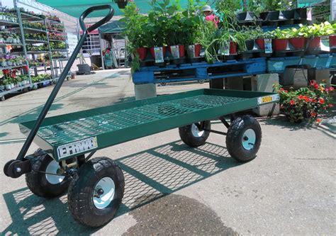 Millside Metal Deck Garden Wagon W Flat Free Tires 24 X 48 In