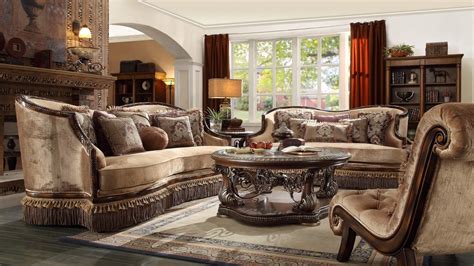 homey design hd  tyler wood trim sofa set