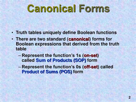 canonical forms  logic miniminization powerpoint