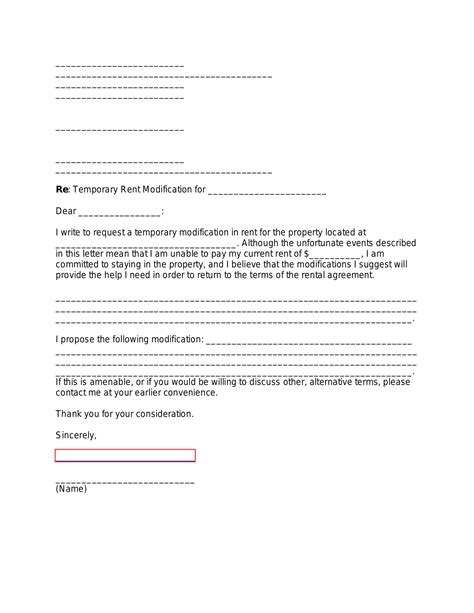 free rent payment hardship letter sample pdf word eforms