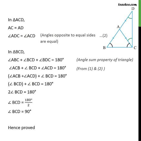 Ex 7 2 6 Abc Is An Isosceles Triangle In Which Ab Ac