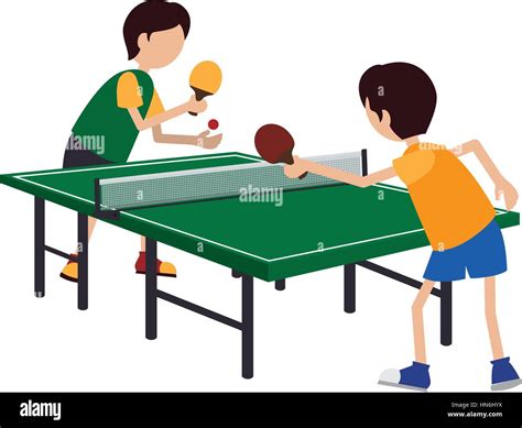 kids playing ping pong vector illustration design stock vector image