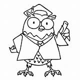 Coloring Pages Graduation Line Cap Gown Student Preschool Clipart Color Students Owl Timely Cliparts Getcolorings Getdrawings Clip Library Kids sketch template