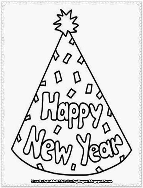 happy  year hat coloring pages coloring home