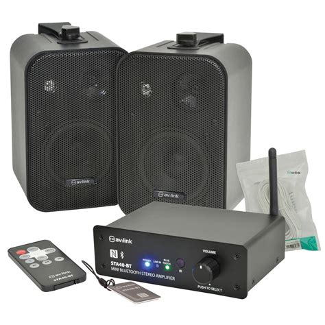 bluetooth amplifier  black speaker package complete pa system