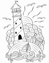 Leuchtturm Mandala Museprintables Ausmalbilder Mandalas Lighthouses Libri Drus Desen Malen Druckbare Cartamodelli Fari Faro Coloriage Pittura sketch template