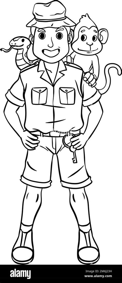 zoo keeper coloring page