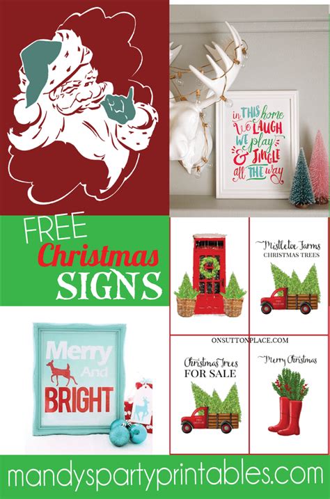 christmas printable signs roundup mandys party printables