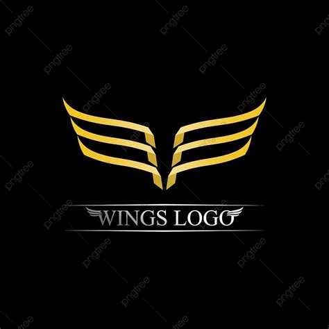 gambar simbol logo sayap emas hitam  desainer profesional fantasi