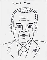 Nixon Richard Presidents American Coloring sketch template