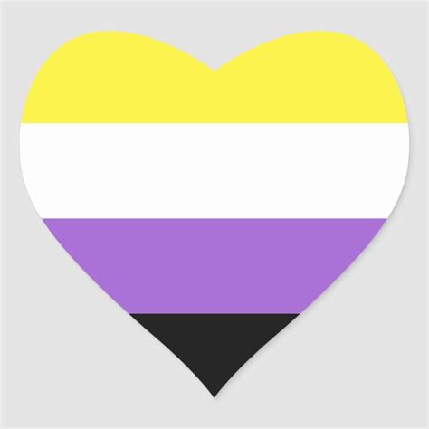 binary pride flag heart sticker zazzlecom pride flags