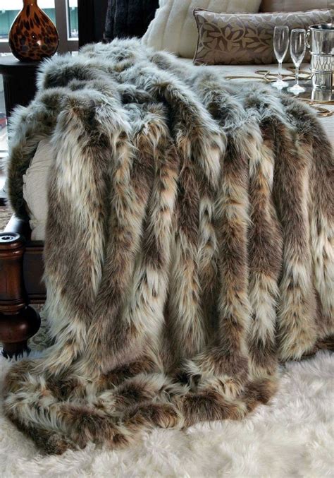 luxury designer siberian lynx faux fur throw luxurioeser designer sibirischer luchs