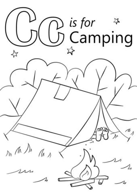 fun camping coloring pages         easy