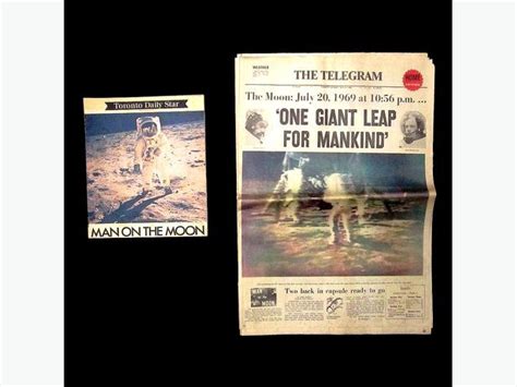 original   moon landing newspapers saanich victoria