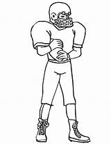 Football Player Coloring Pages Kids Standing Players Printable Sports Nfl Drawing Clipart Rugby Printables Color Cutouts People Sheets Boys Outline sketch template