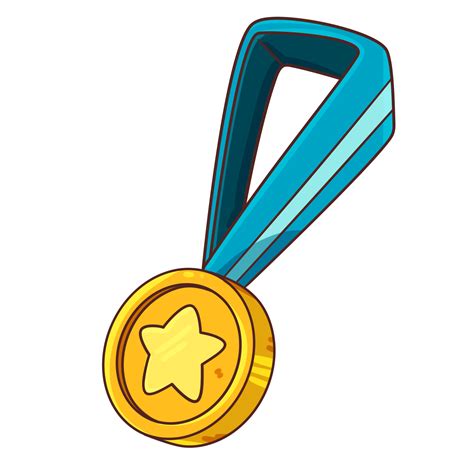 medal award cartoon cute isolated clipart png  png