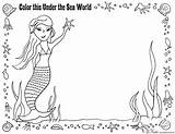 Coloring Pages Sea Under Printable Party Underwater Scene Activity Color Colouring Mermaid Clipart Sheets Bnute Printables Kids Print Activities Invitations sketch template