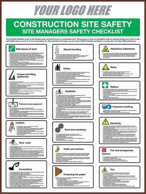 construction safety checklist template template  resume examples
